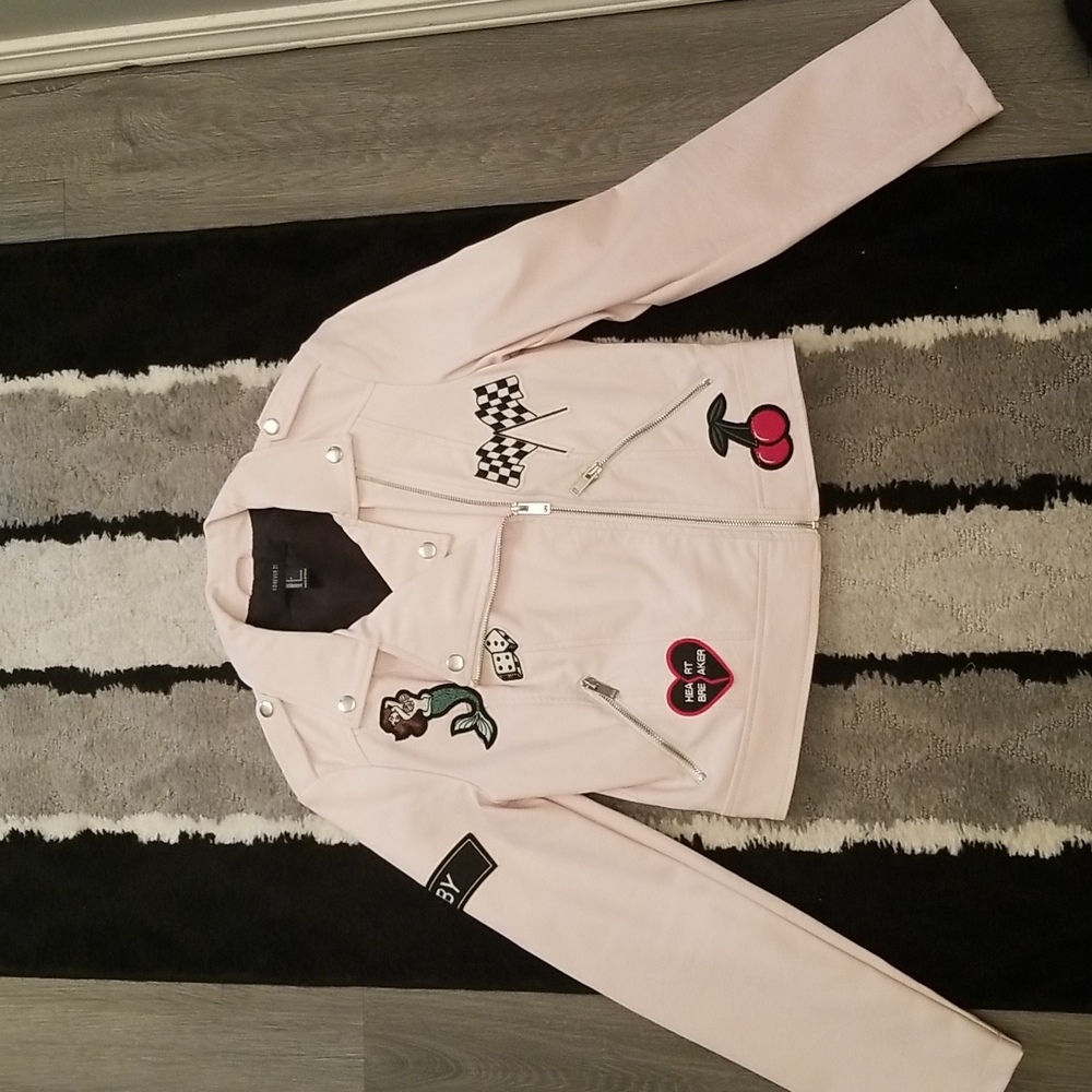 Pink moto Jacket
